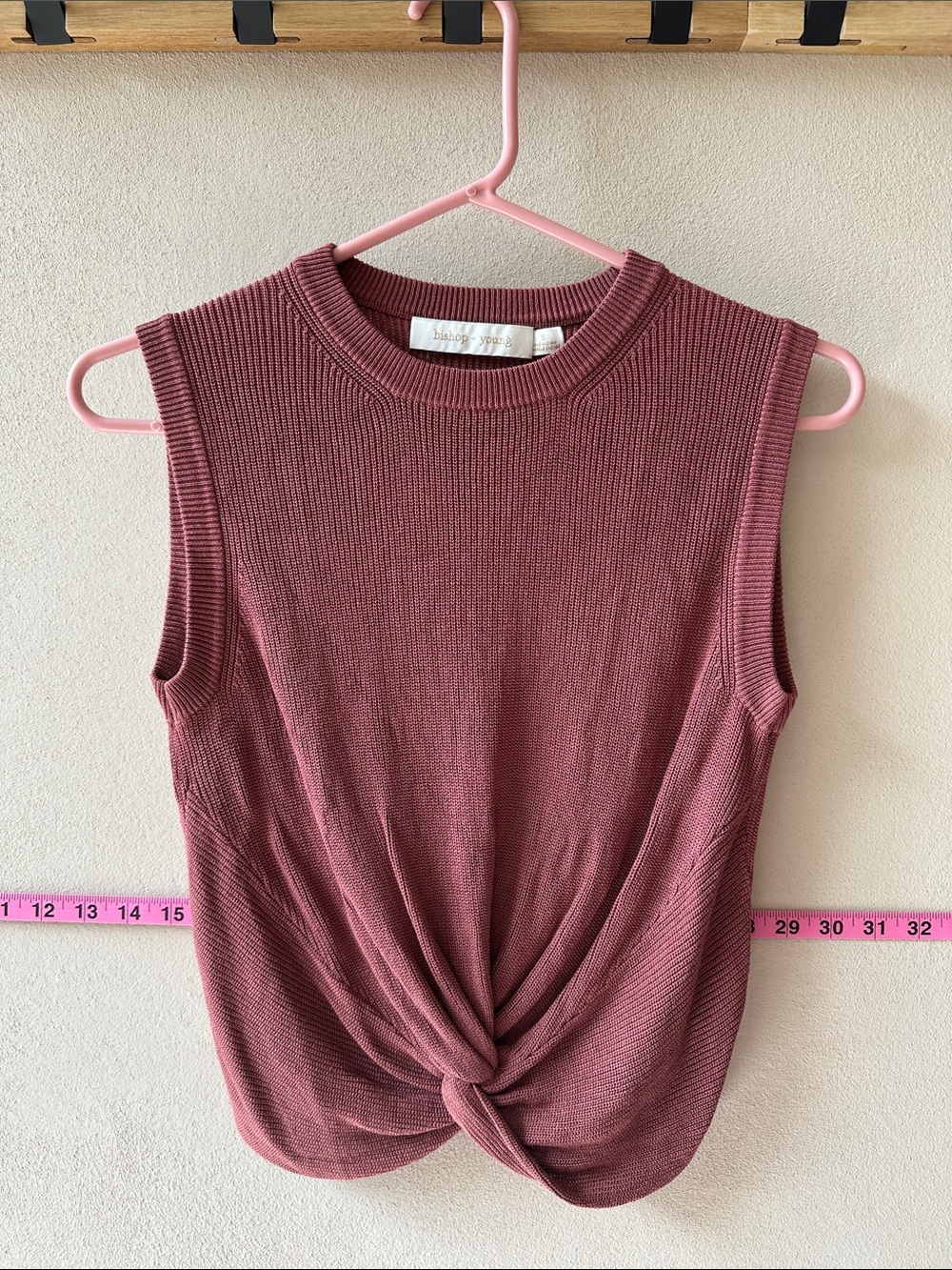 Bishop+Young Sleeveless Twist-Front Knit Top - Dusty Rose